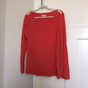 Coral/light orange long sleeve Madewell shirt size large
